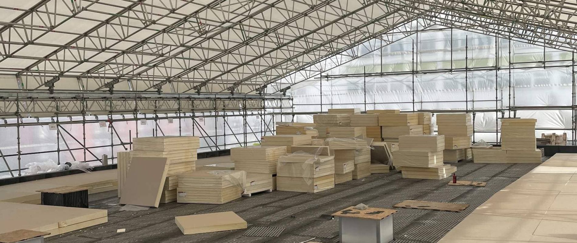 RAAC Remediation project with rolling roof system