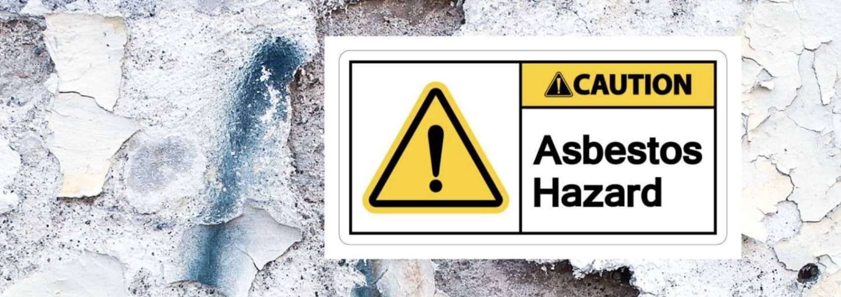 Asbestos hazard signage.