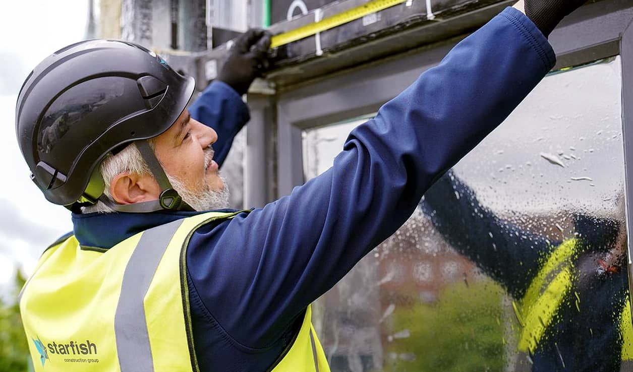 St Georges Island high rise flats with new facade