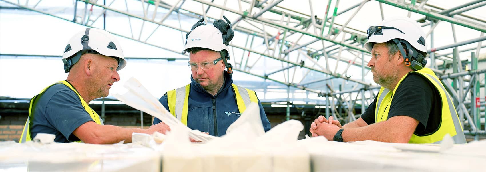 Asbestos hazard signage.