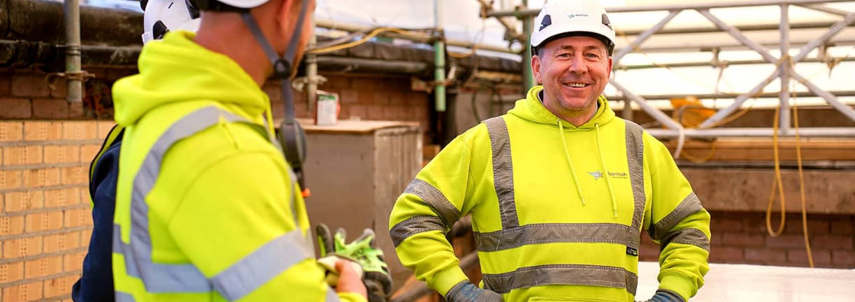 Asbestos hazard signage.