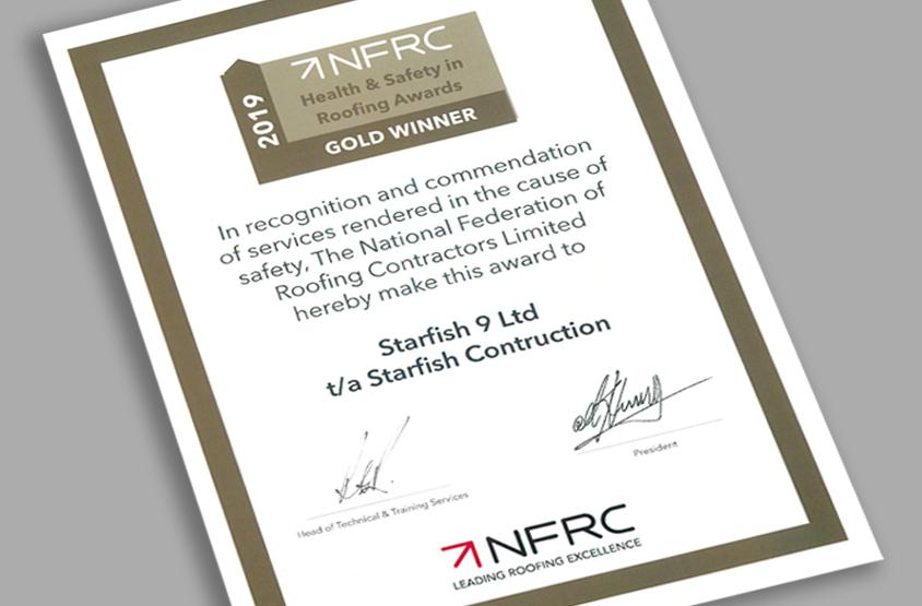 NFRC recognises Starfish Construction Group Health and Safety record
