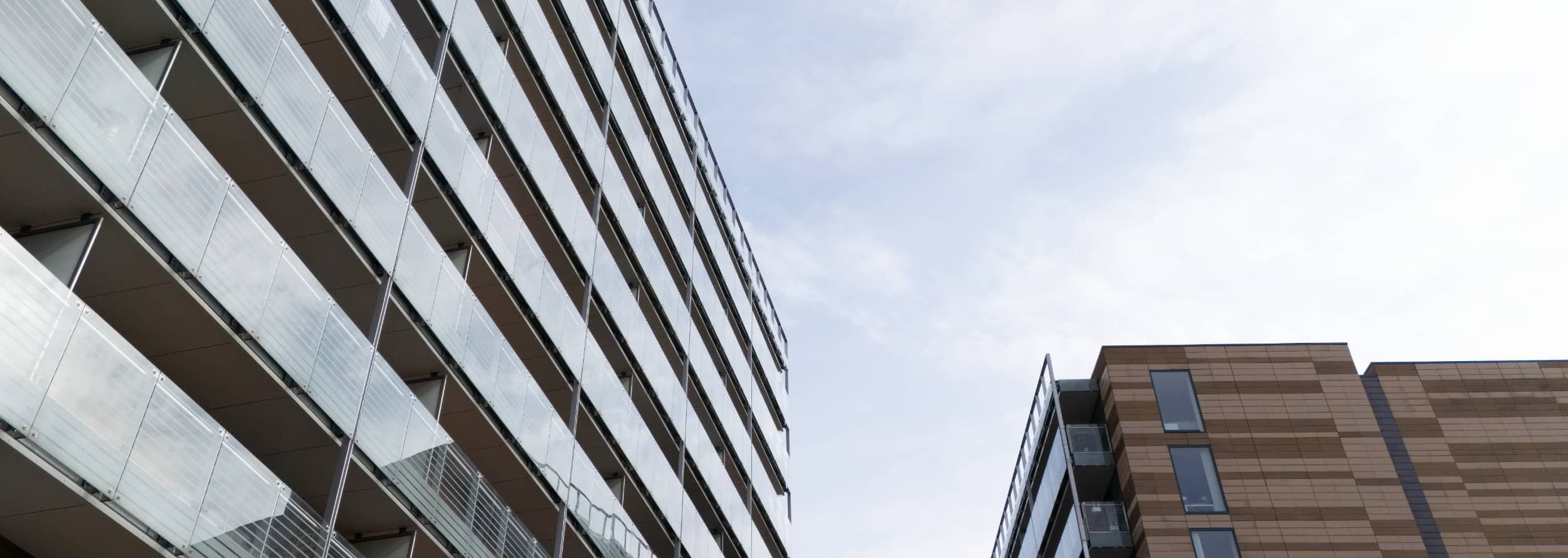 High Rise buildings showing new fire safe facades