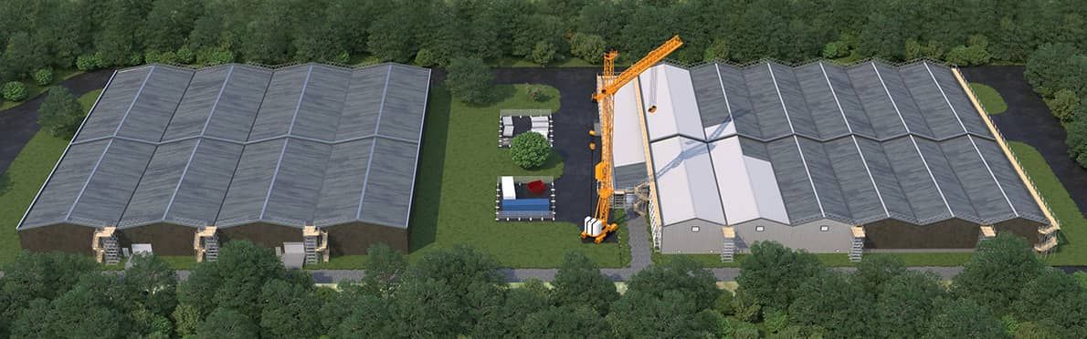 computer generated simulation of construction area